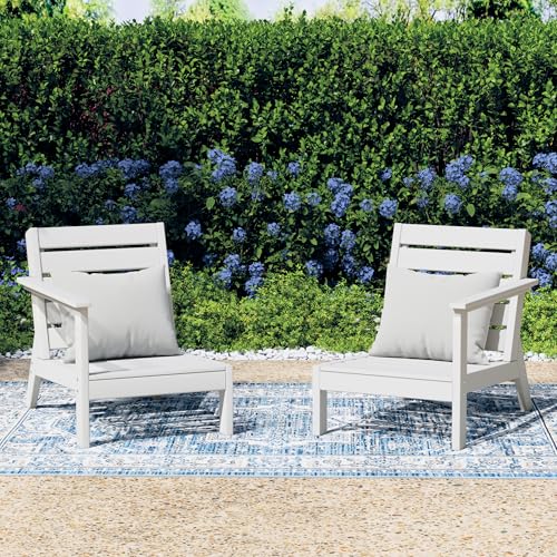 Costaelm Portsmouth Outdoor Patio HDPE Deep Seating Loveseat sectional, White