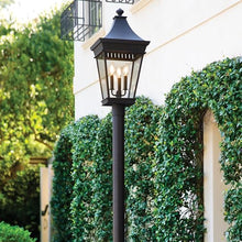Hinkley Chapel Hill Large 3-Light Post Mount Outdoor Lantern, Museum Black