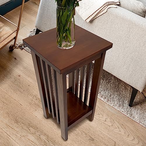 Wayborn Oak Solidwood Flower Stand 12″X12″X25″ Assembly Not Required Wooden Pedestal