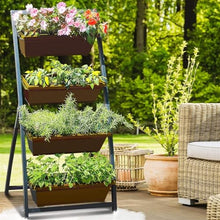 LICONG-2019 Flower Stand Flower Pots, 4-Ft Raised Garden Bed - Vertical Garden Freestanding Elevated Planters 4 Container Boxes, Flower Pots Plant Shelf(Green)
