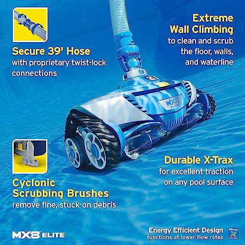 Zodiac MX8 Elite Suction Pool Cleaner with Cyclonic Leaf Canister Blue