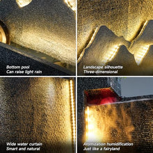 Outdoor Water Fountain with LED Light – Mountain View Decorative Water Feature for Garden, Patio, Yard, Balcony,Shop,Salon, Spa Decoration – Multi-Size Options Available (2526+2527)(2670)