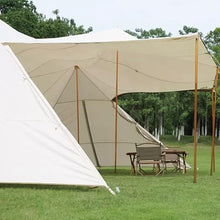 Outdoor Camping Canopy Rainproof and Sunproof Awning Camping Canopy Tent 60㎡ Oxford Cloth Fabric Windproof and Rainproof,White