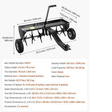 BRAVOYARD New 40-Inch Tow Behind Plug Aerator with Universal Hitch Lawn Aerator Tow Behind