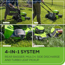 Greenworks 48V (24V x 2) 20in Push Lawn Mower, (2) 4.0 Ah Batteries Kit