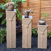 ARCVOX Xiangyun Decorative Column Stand, Garden Plant Pedestal, Asian Home Decor Antique Stone Look, Traditional Pillar Sculpture Display(Size L)
