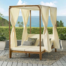Merax Outdoor Daybed Patio Chaise Lounge Cream