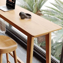 Bar Height Table Solid Wood Bar Table Home High, Modern Long Narrow, Suitable for Cafes, Balconies, Bars