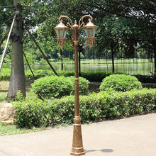 CUTPOIY High Pole Lamp with Striped Glass Shade Post Lighting Street Light for Patio, Garden, Walkway (131.89″)