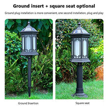 Dntum Retro Lantern Outdoor Waterproof Lawn Lamp, Community Glass Lamp Street Lamp Victorian Outdoor Waterproof Floor Lamp Column Lamp Villa Park Lamp E27 Street Lamp,A,Wiring Type,A-Solar