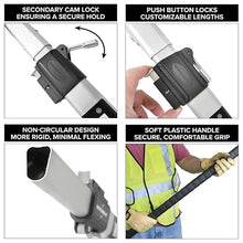 Jameson 16 ft Telescoping Pole Pruner & Saw Kit, Aluminum Extension Pole 85–192 in, Includes 1.25 in Tree Pruner & 13 in Tri-Cut Pole Saw, Double Lock System