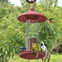 Feilx Outdoors Hanging Bird Feeders, Metal Wild Bird Feeder for Outside, Garden Bird Feeder with Transparent Housing