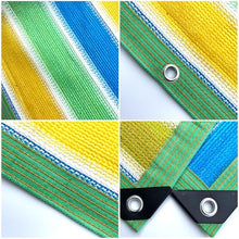 ZMNXAS 95% Sun Shade Mesh,Sunscreen Fabric,Patio Privacy Screen,UV Blocking Awning, Colorful Striped Sun Shade Mesh with Rope Loop for Outdoor Pergola,Patio,Garden Deck(13x115ft(4x35m))