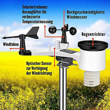 ALQPPM Wireless Wi-Fi Weather Station - Digital Weather Forecast with Screen, Rain Guage, Anemometer, Solar Powered