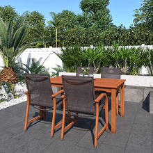 Amazonia Bahamas 5-Piece Eucalyptus Rectangular Dining Set Black