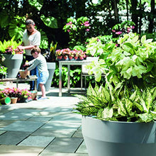 Crescent Garden TruDrop Rim Modern Self Watering Planter with Water Level Indicator, Indoor/Outdoor Weather-Safe Round Plant Pot, Grow Healthy Plants & Flowers - 26" W (Ash)