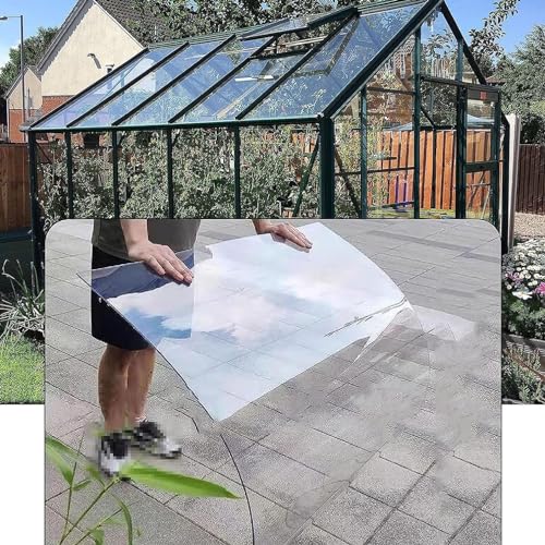 Polycarbonate Sheets All-Weather Outdoor Greenhouse Covering, Plastic Roofing Sheets Rainproof Insulation Protection(1.56x1365m)