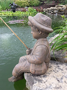 The Best Industries Fishing Boy & Girl Cast Stone Statues Classic Iron