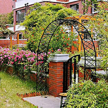 IBOWZ Metal Garden Arch Wrought Iron Garden Arbour, Heavy Duty Garden Arch Arbor Trellis, for Various Climbing Plant Roses Vines, Decorative Pergola Arbor, 7 Sizes