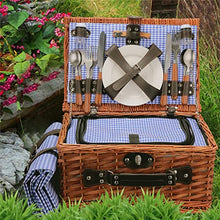 AFPSDLFJDLS Picnic Basket Hamper 25 Pcs for 4People Suitcase Set Cutlery Ice Bag Organizers Wicker Baskets Decor