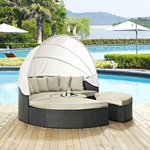Modern Contemporary Urban Design Outdoor Patio Balcony Daybed Sofa, Beige, Rattan