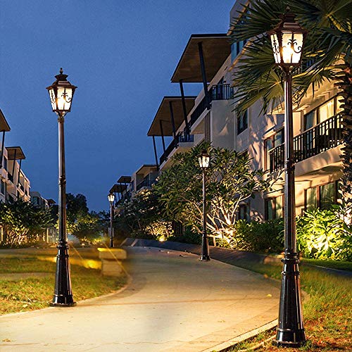 JINHH Victorian Style LED Outdoor Street Light Black 140cm