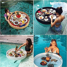 Floating Tray Swimming Pool Floating Beverage Bar, Luxury Serving Tray Pool Accessories for Adults Beach Water Breakfast Plate Pool Drink Holder khaki-60cm