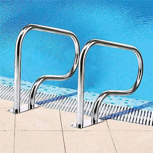 BSNANCA Pool Handrails 2 PCS Swimming Pool Hand Rail, 304 Stainless Steel 3-Bend Pool Grab Ladder, with 4ft Blue Grip Cover, Complete Mounting Accessories