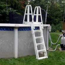 A-Frame Adjustable Above Ground Ladder for 48 to 56-inch Wall Height Pools