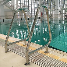 MSHOSAC Pool Handrails Swimming Pool Hand Rail for Ground Swimming Pools 304 Stainless, with Blue Grip Cover, Swimming Pool Stair Rail & Complete Mounting Accessories (Armrest x1)