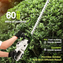 Cordless Handheld Hedge Trimmer, 200W Electric Brush Cutter, 51cm Double-Edged Blade, 180° Adjustable Head, Power Hedge Trimmer, Soft Grip Handle, 15mm Tooth Opening Capacity,2batteries