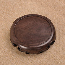 YYBOES Potted Plant Standing Supports Round Carved Base Wooden Vase Base Wooden Bracket for Flowerpot Teapot Statue Base Bonsai Base Display Stand Plant Container Base