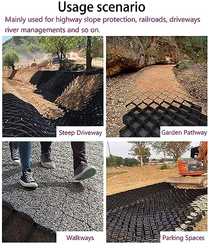 ZoyrA 6x10m Geogrid for Road and Garden Edging H-10cm