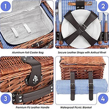 AFPSDLFJDLS Picnic Basket Hamper 25 Pcs for 4People Suitcase Set Cutlery Ice Bag Organizers Wicker Baskets Decor