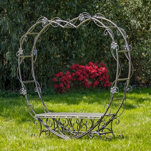 Zaer Ltd. 6.8 Ft. Tall Heart-Shaped Iron Bench Amore (Antique Bronze)