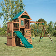 Swing-N-Slide Elkhorn Swing Set with Slide, Climbing Wall & Swings Wood