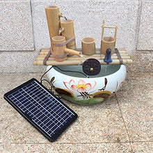EliteBloom Bird Bath Water Features for The Garden Solar Powered,Bamboo Flowing Water Water Feature Fountain Feng Shui Wheel Waterwheel Humidifier,80Cm Ornaments