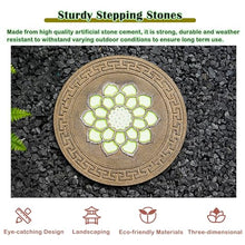 Innovz Glow in The Dark Round Stepping Stone Set, Outdoor Luminous Lotus Stepping Stone Path Pavers, Home Villa Garden Patio Stones for Decorative Ground (Color : Style 2, Size : 5pcs)