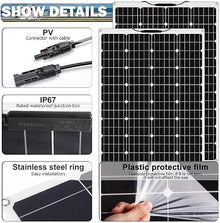 KZZAAO 1600 Watt Solar Panel Kit, 4 × 400 Watt Flexible Solar Power Panel Photovoltaic Module with 40A Solar Charge Controller