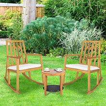 TEOYETTSF Rocking Chair Acacia Arm Cushion Sofa Garden