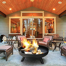 Outdoor Fire Pits & Bowls, Wood Burning Fire Bowl Fireplace, Large Round Cast Iron Heating Basin for Outside Backyard Deck Camping Beach