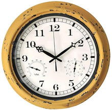 RJYYYDS Outdoor Garden Wall Clock,with Thermometer & Humidity Garden Clocks Outdoor Waterproof and Sunscreen Outside Clock Outdoor Wall Beautiful snery
