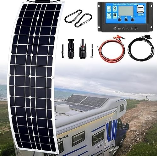 KZZAAO Flexible Solar Panel 200W 400W 800W Bendable Solar Panels Mono Cell, Lightweight & Urtra-Thin for RV, Camping, Boat, Balcony, Roof