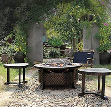 BBQ Grill Outdoor Fire Pit - Outdoor Oil Rubbed Bronze Fire Pit with BBQ Grill, Metal Poker Iron, Mesh Ember and Spark Guard Screen Table Heating Charcoal Brazier Charcoal Stove