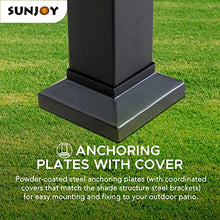 Sunjoy 10x12 ft Steel Outdoor Pergola with White Adjustable Shade and Privacy Screen