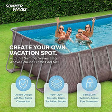 Summer Waves Elite 24' x 12' x 52" Rectangular Above Ground Swimming Pool Set Gray