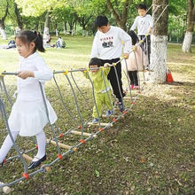 HAZEK Outdoor Swing Bridge, Made of Wood, 16mm Thickened Nylon Rope, Super Strong Load-Bearing Capacity, Suitable for Kindergartens and Outdoor Activities(Size:5m)