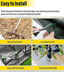 LAGEON Durable Weed Barrier Fabric - Heavy Duty Ground Cover for Gardens, Landscapes, and Driveways(1mx190m)