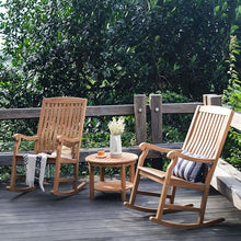 Cambridge Casual Vermont Teak Wood 3 Piece Patio Rocking Conversation Set Chat Set