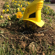 JKSVTF Cordless Tiller, 20V Garden Tiller, Adjustable Electric Tiller, (Yellow)
